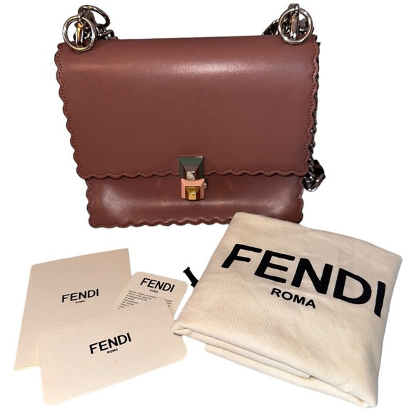 235 Preloved Fendi Vitello Liberty Scalloped Studded Small Kani - Picture 5 of 13